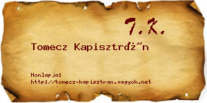 Tomecz Kapisztrán névjegykártya